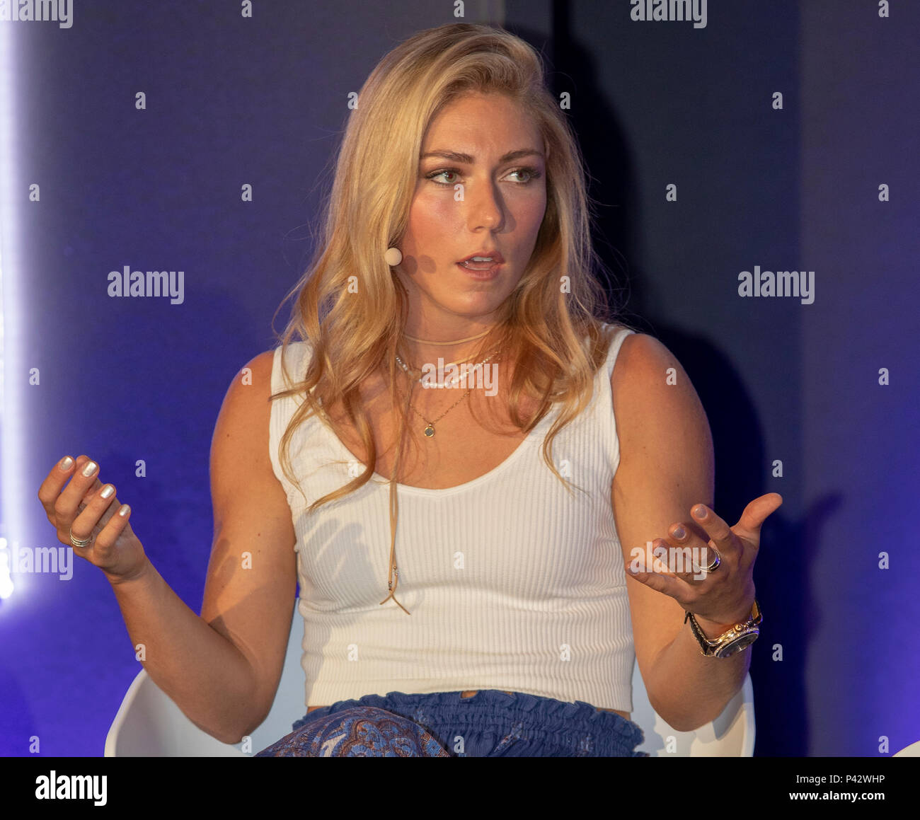 Cannes, France, 20 juin 2018, Mikaela Shiffrin, médaillé d'or olympique, NBC Olympics, Animateur : NBC Universal assister à la festival de Cannes Lions Festival International de créativité - © ifnm / Alamy Live News Banque D'Images