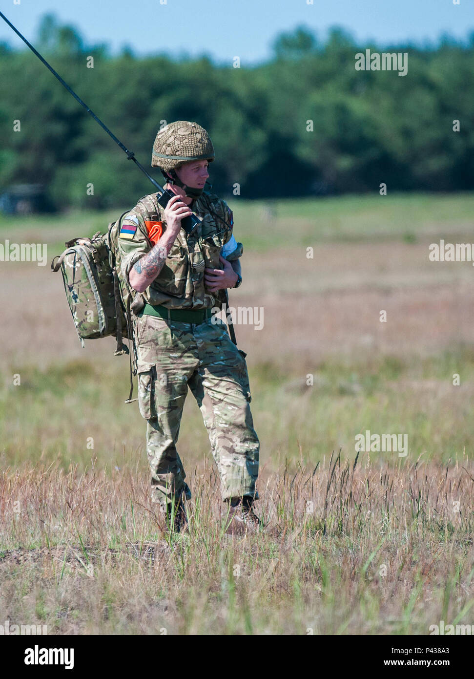 L'opérateur radio de l'armée britannique en kit complet Photo Stock - Alamy