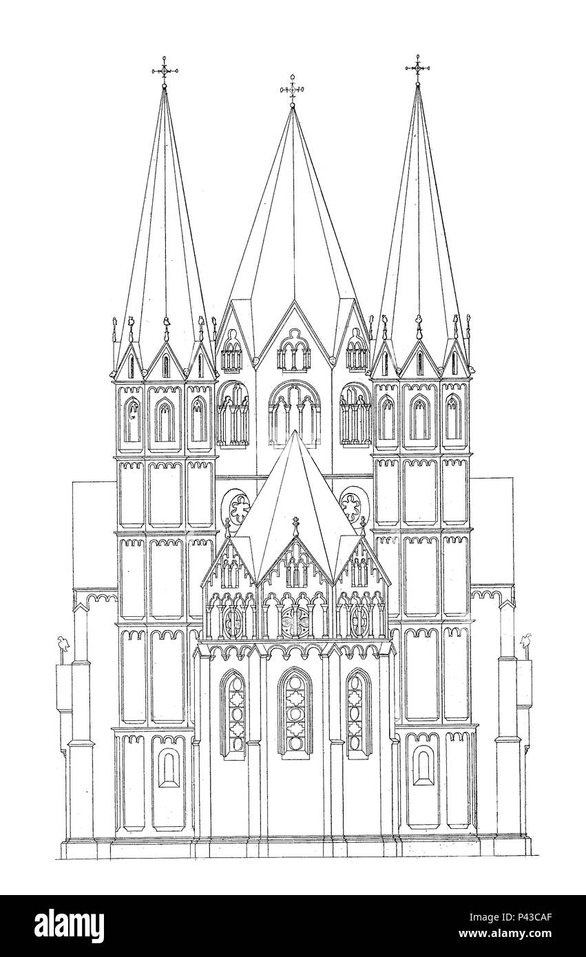 Marienkirche church à Gelnhausen, Hesse, Allemagne, à Gelnhausen, Marienkirche Main-Kinzig-Kreis, Hessen, Allemagne, l'amélioration de la reproduction numérique d'une image historique Banque D'Images
