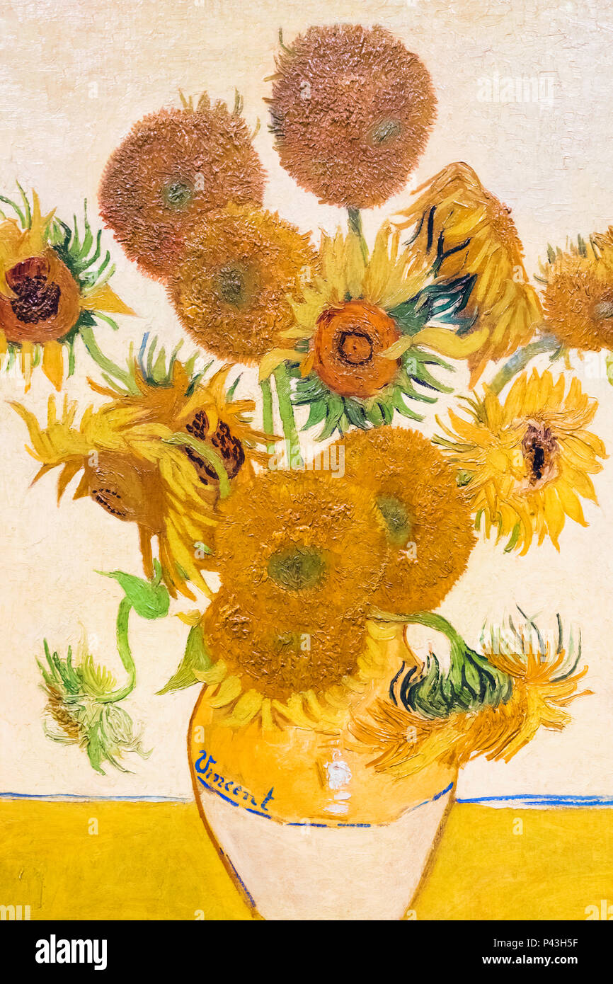 La peinture intitulée "unflowers' par Vincent van Gogh de 1888 Banque D'Images