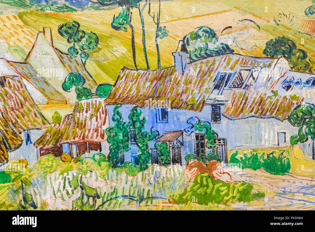 La peinture intitulée 'ferme près de Auvers' par Vincent van Gogh daté 1890 Banque D'Images