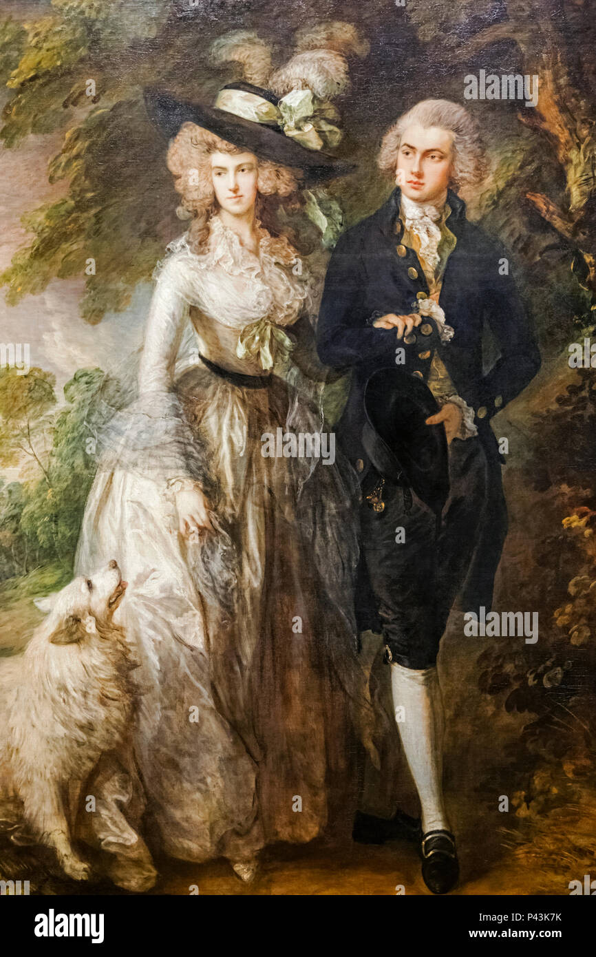 Peinture de M. et Mme William Hallett intitulé (le matin à pied) de Thomas Gainsborough daté 1785 Banque D'Images