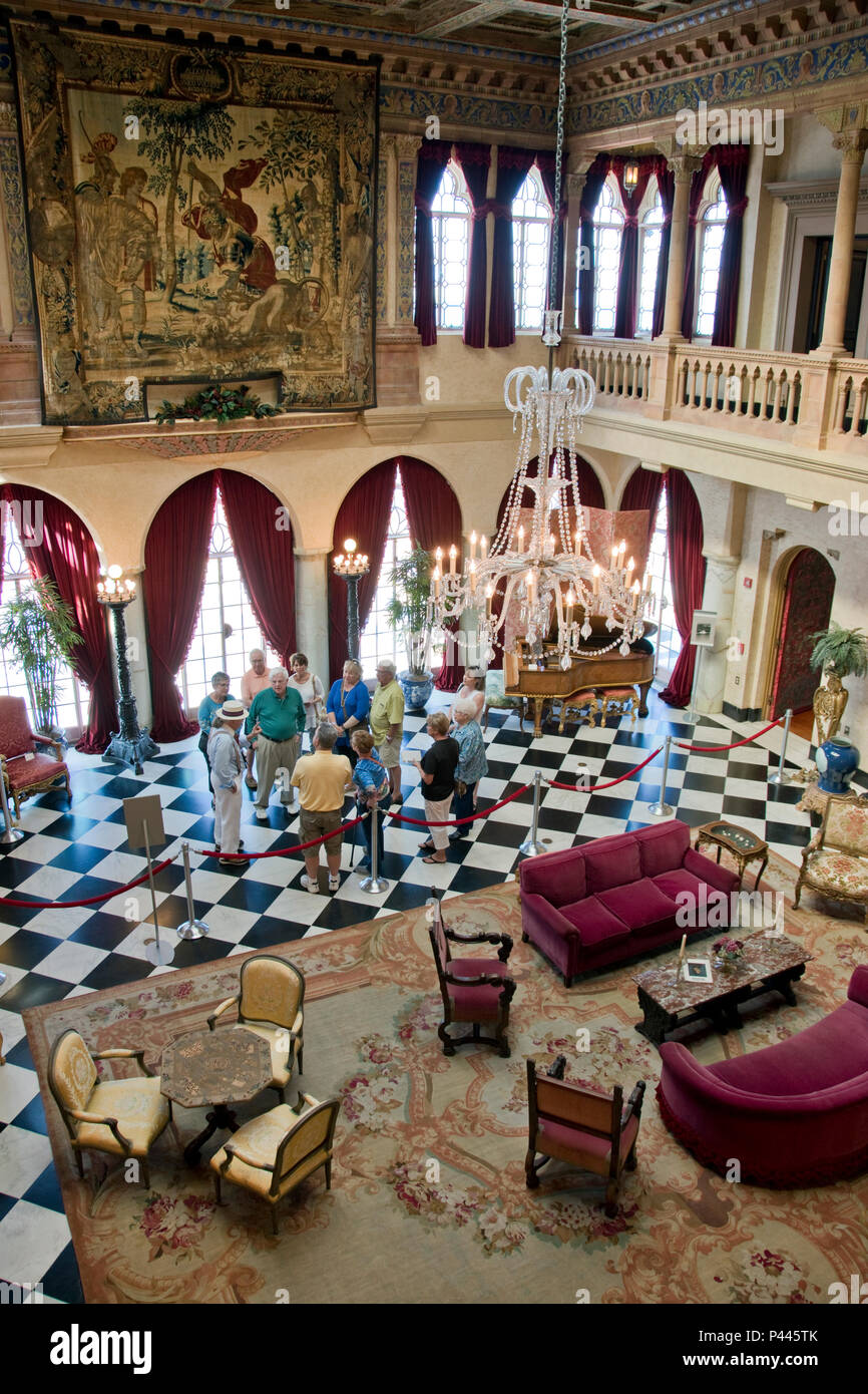 Intérieur de Ca d'Zan, l'hôtel particulier de la Renaissance méditerranéenne, propriétaire du cirque et d'art John Ringling et sa femme Mable, Sarasota, Floride. Banque D'Images