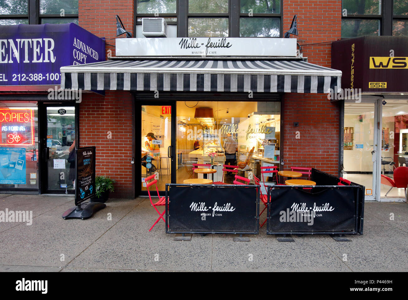 Mille-Feuille, Boulangerie 552 pl LaGuardia, New York, NY devanture extérieure d'une boulangerie française dans le quartier de Greenwich Village de Manhattan. Banque D'Images