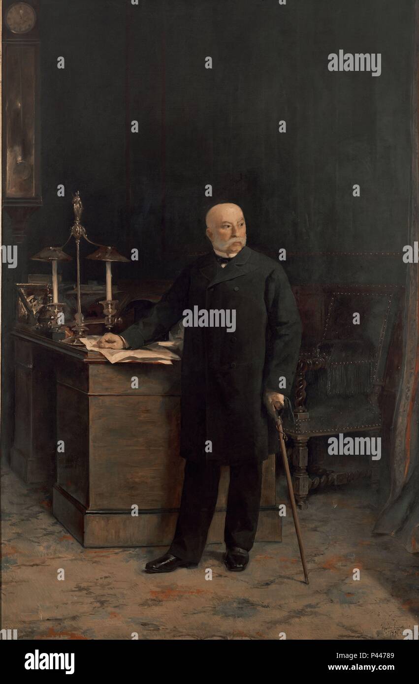 ESTANISLAO URQUIJO Y LANDALUCE (1816-1889) MARQUES DE URQUIJO - 1890 - OLEO/LIENZO - 300x197 cm. Auteur : Alejandro Ferrant y Fischermans (1843-1917). Emplacement : FUNDACION Santander Central Hispano, MADRID, ESPAGNE. Banque D'Images