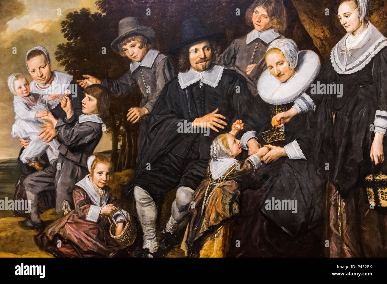 Peinture d'un groupe familial dans un paysage par Frans Hals daté 1647 Banque D'Images