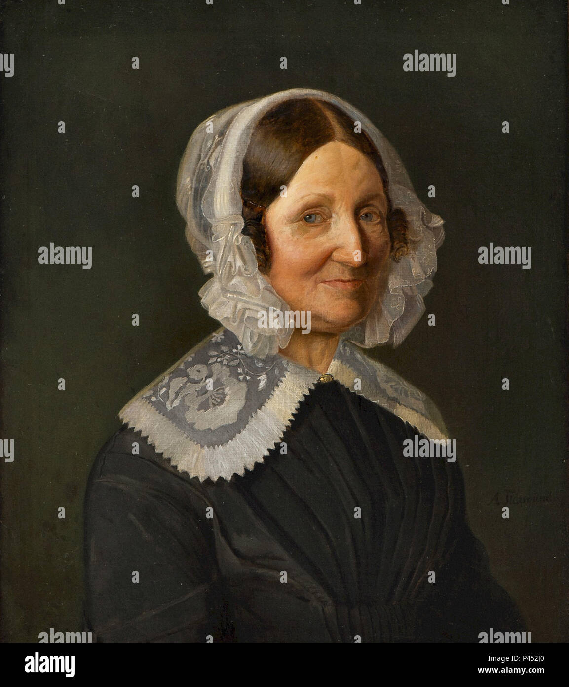 Adolph Tidemand - Mère de l'artiste Banque D'Images