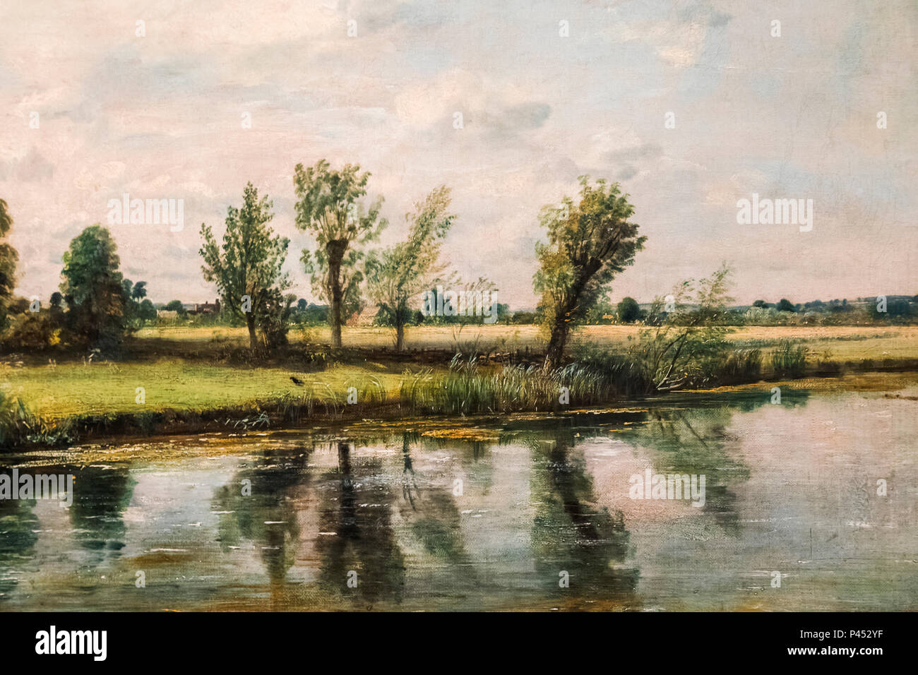 La peinture intitulée 'Watermeadows près de Salisbury' de John Constable daté 1820 Banque D'Images