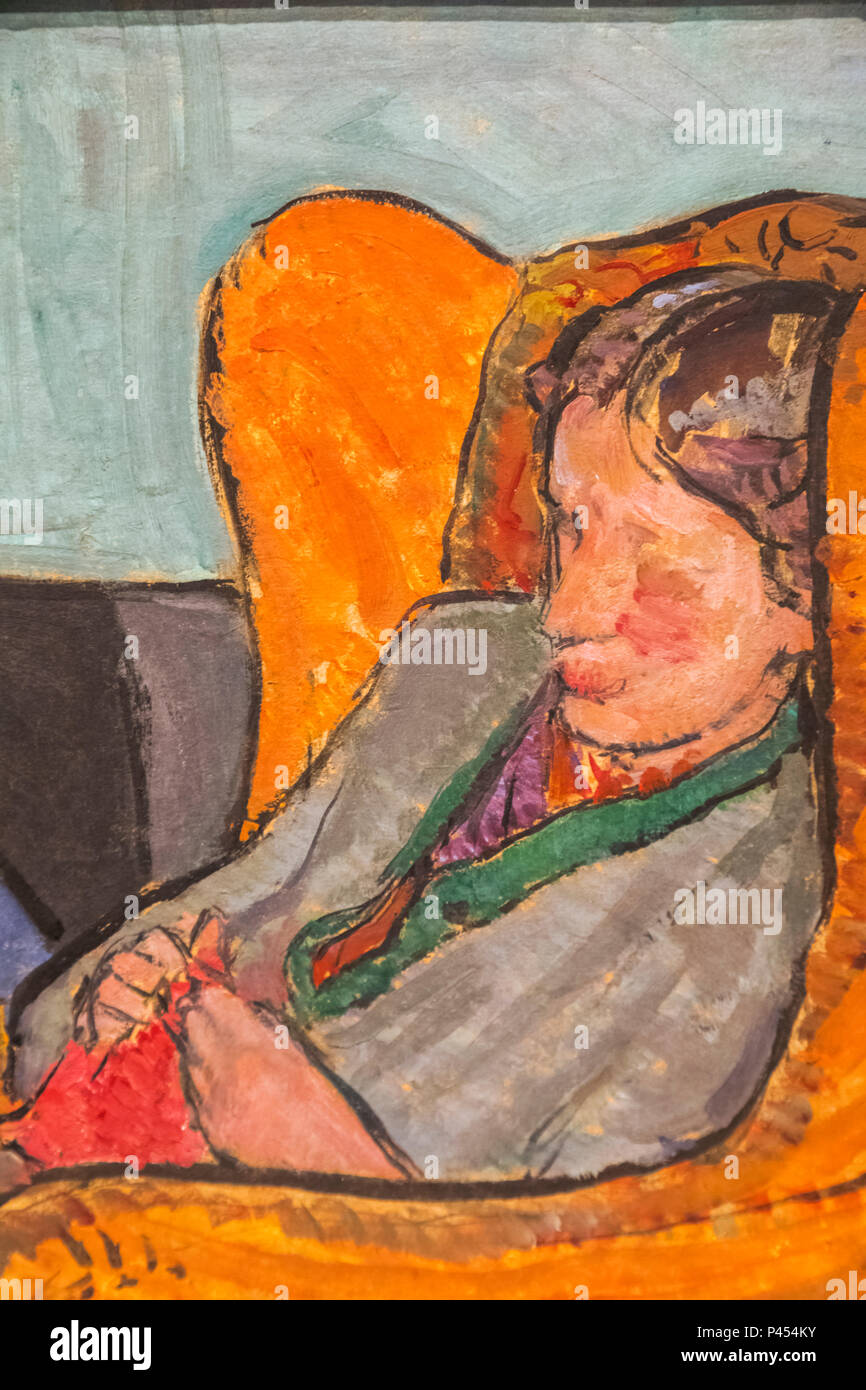 Portrait de Virginia Woolf par Vanessa Bell daté 1912 Banque D'Images