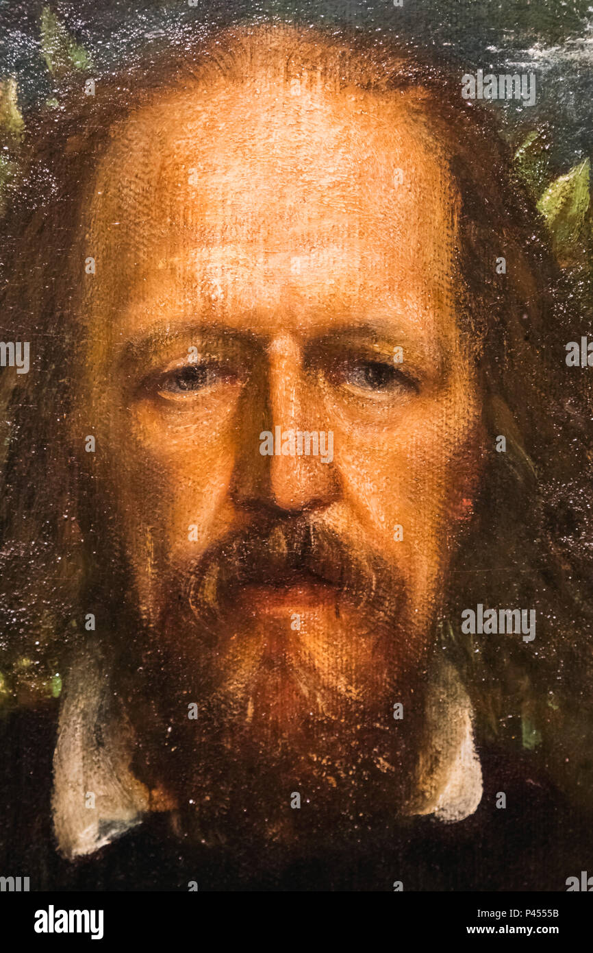 Portrait d'Alfred Lord Tennyson par George Frederic Watts daté 1863 Banque D'Images