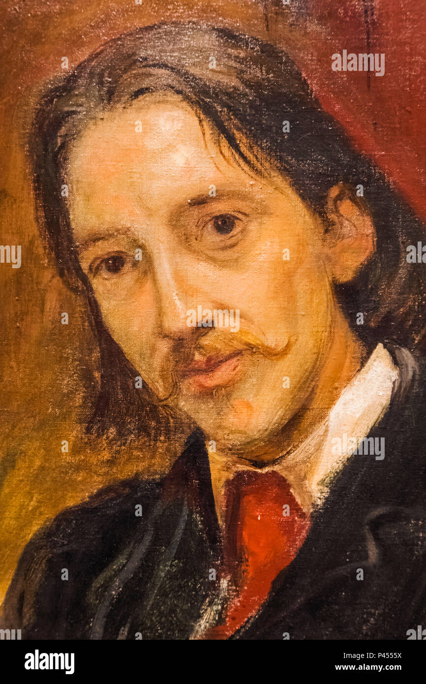 Portrait de Robert Louis Stevenson par Sir William Blake Richmond datée 1887 Banque D'Images