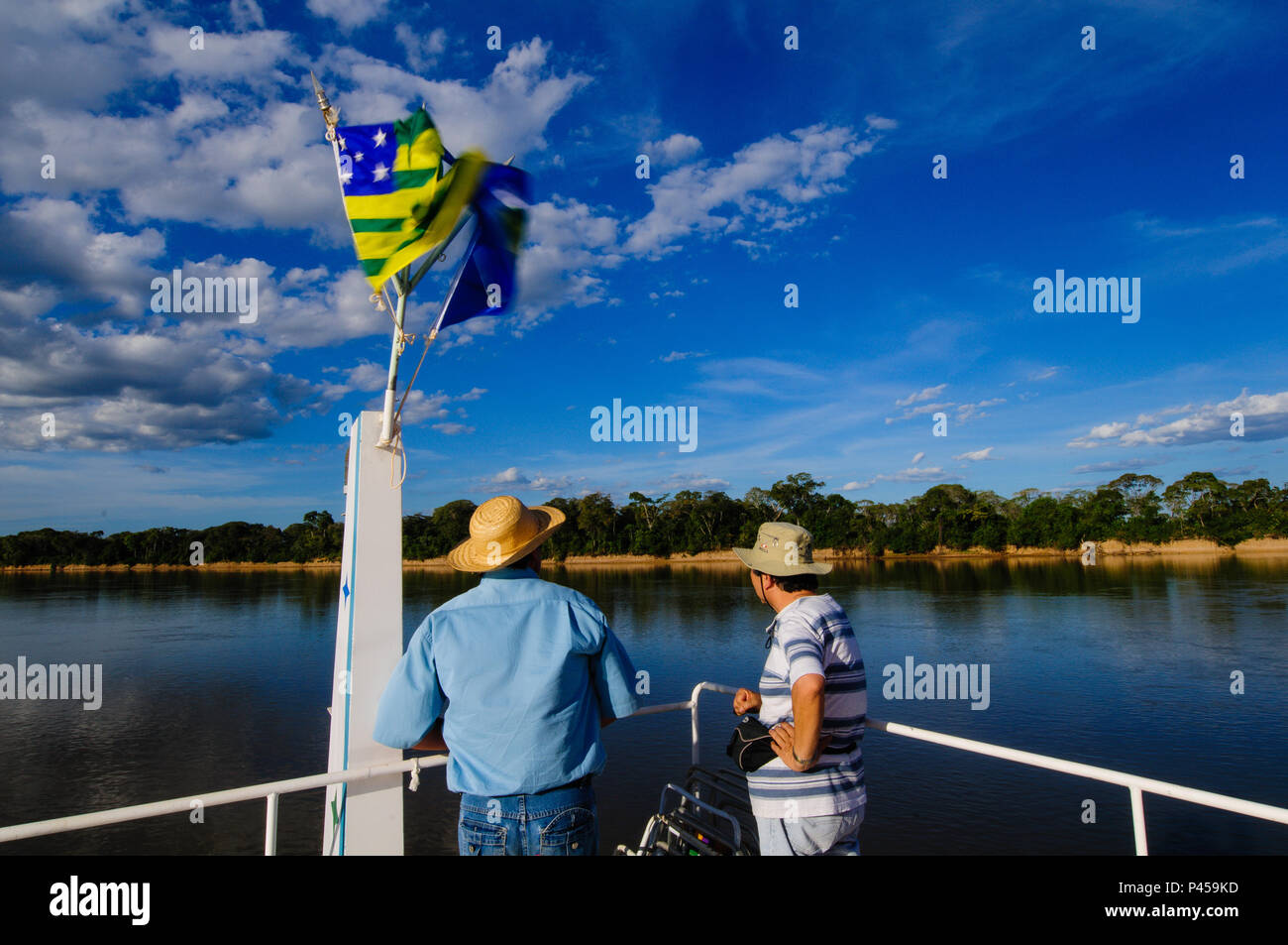 Barco Pescador Praia Rio Araguaia durante Pesca. ARAGUAIA RIO/GO, Brasil 24/09/2013. (Foto : David Santos Jr / Fotoarena) Banque D'Images