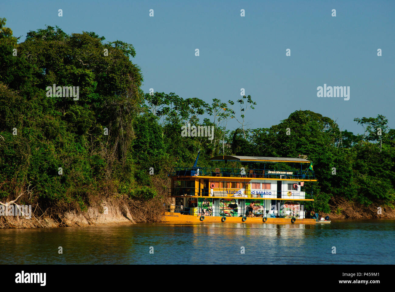 Barco Pescador Praia Rio Araguaia durante Pesca. ARAGUAIA RIO/GO, Brasil 24/09/2013. (Foto : David Santos Jr / Fotoarena) Banque D'Images