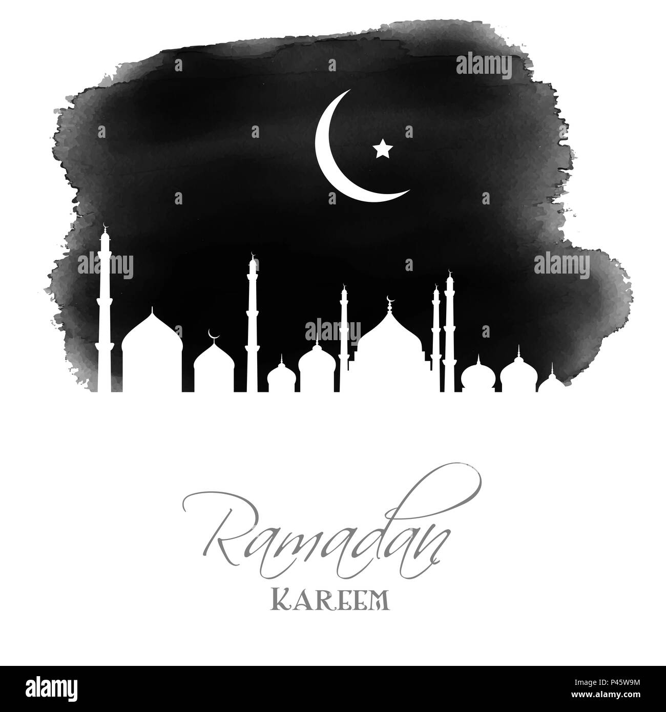 Ramadan par un arrière-plan effet aquarelle Banque D'Images
