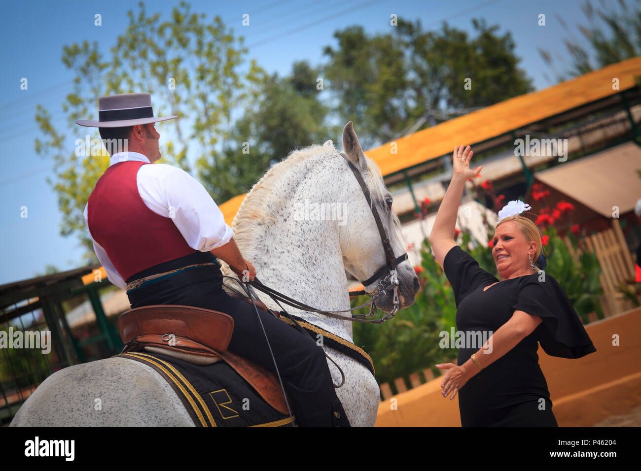 Danseuse flamenco robe traditionnelle espagnole Banque de photographies