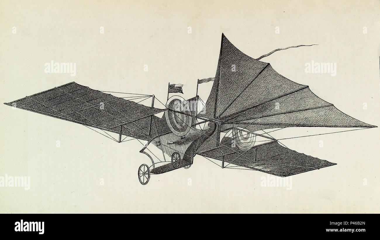 Henson chariot à vapeur aérienne par William Samuel Henson, ingénieur de l'aviation et de l'inventeur. Banque D'Images