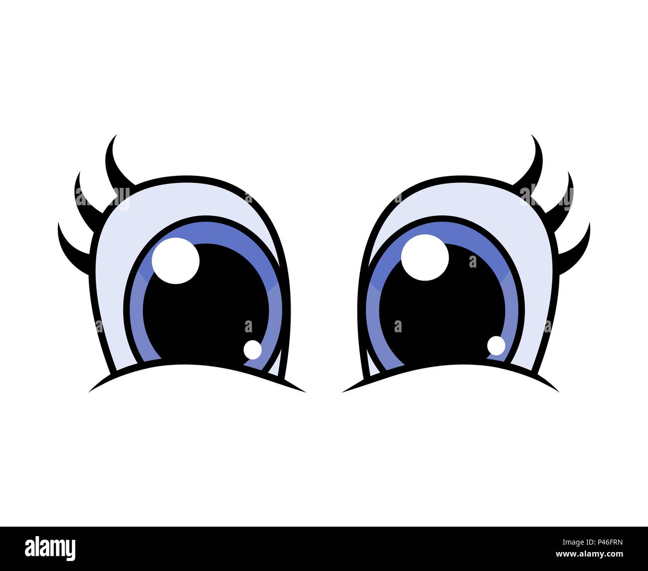 Personnage les yeux avec cils design vector isolated on white Illustration de Vecteur