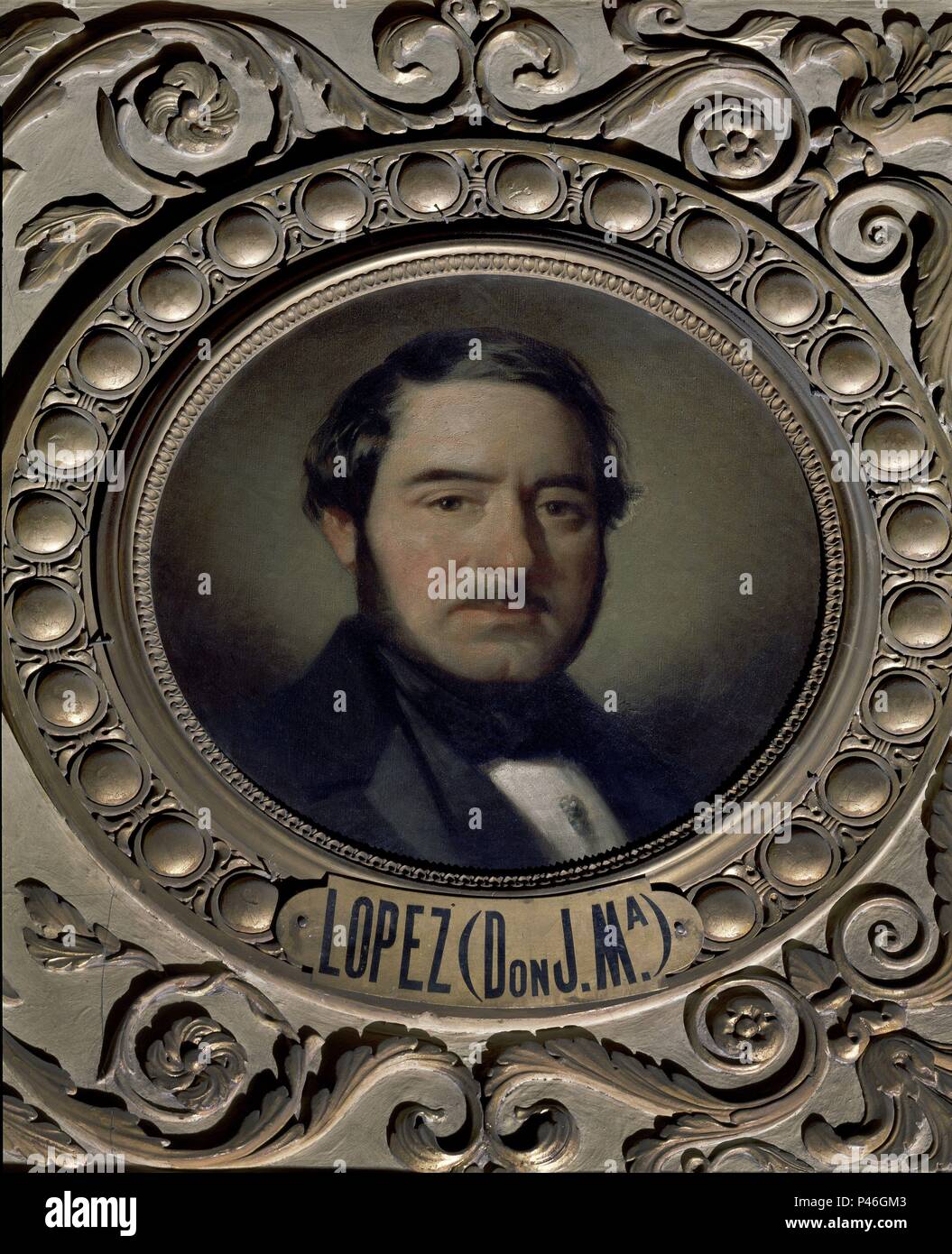 JOAQUIN MARIA LOPEZ (1798/1855) - miembro fundador DEL PARTIDO PROGRESISTA. Auteur : José Casado del The Alisal (ch. 1830-1886). Emplacement : CONGRESO DE LOS DIPUTADOS-PINTURA, MADRID, ESPAGNE. Banque D'Images