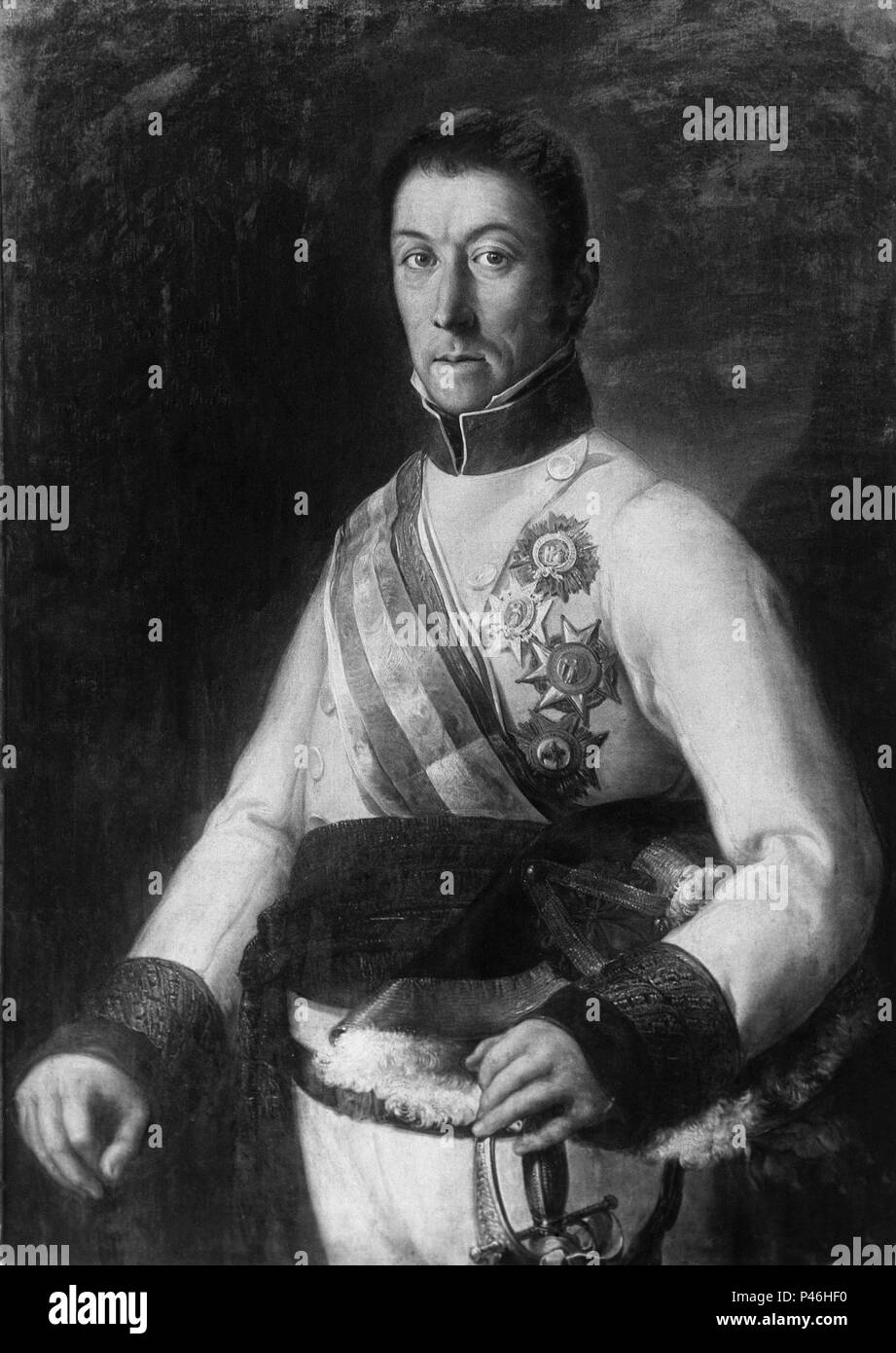 RETRATO DE FRANCISCO JAVIER ELIO. Lieu : ACADÉMIE DE SAN CARLOS, VALENCE, ESPAGNE. Banque D'Images