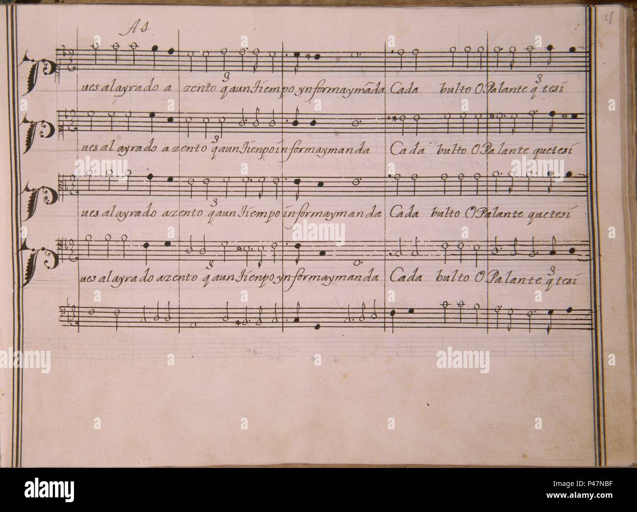 LAS NUEVAS ARMAS DEL AMOR - ZARZUELA EN DOS ACTOS - 1711. Auteur : DURON SEBASTIAN. Emplacement : BIBLIOTECA NACIONAL-COLECCION, MADRID, ESPAGNE. Banque D'Images