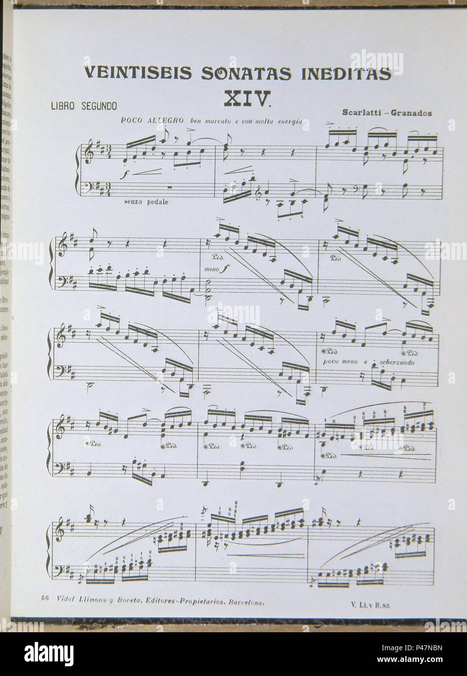 Les sonates de Scarlatti INEDITAS VEINTISEIS-Granados. Auteur : Scarlatti. Emplacement : BIBLIOTECA NACIONAL-COLECCION, MADRID, ESPAGNE. Banque D'Images