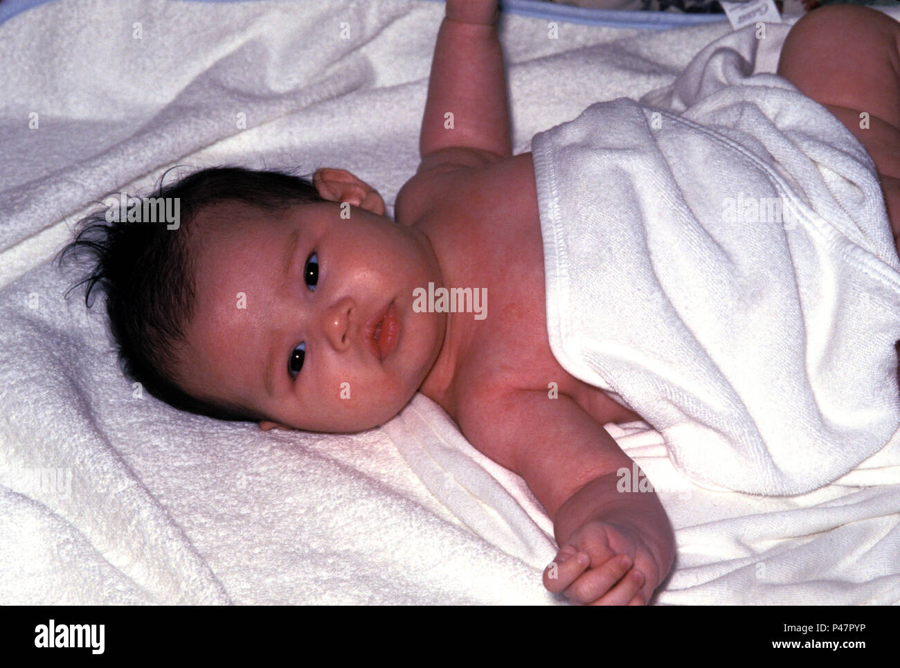 Pas Personnes Enfant Femelle Bebe Eurasien Deux Mois Photo Stock Alamy