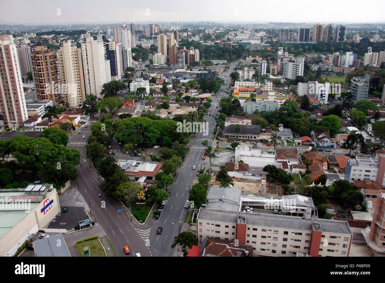 CURITIBA, PR - 21/10/2009 : VISTA AÉREA DE CURITIBA - foto na região o Juvevê aparece un nobre, Bairro da cidade. (Foto : Daniel Derevecki Fotoarena / La Imagem /) Banque D'Images