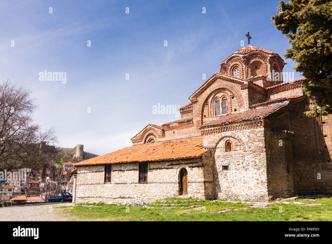 Ohrid, République de Macédoine : Sainte Mère de Dieu Peribleptos (1295), l'une des plus anciennes églises de la vieille ville d'Ohrid Banque D'Images