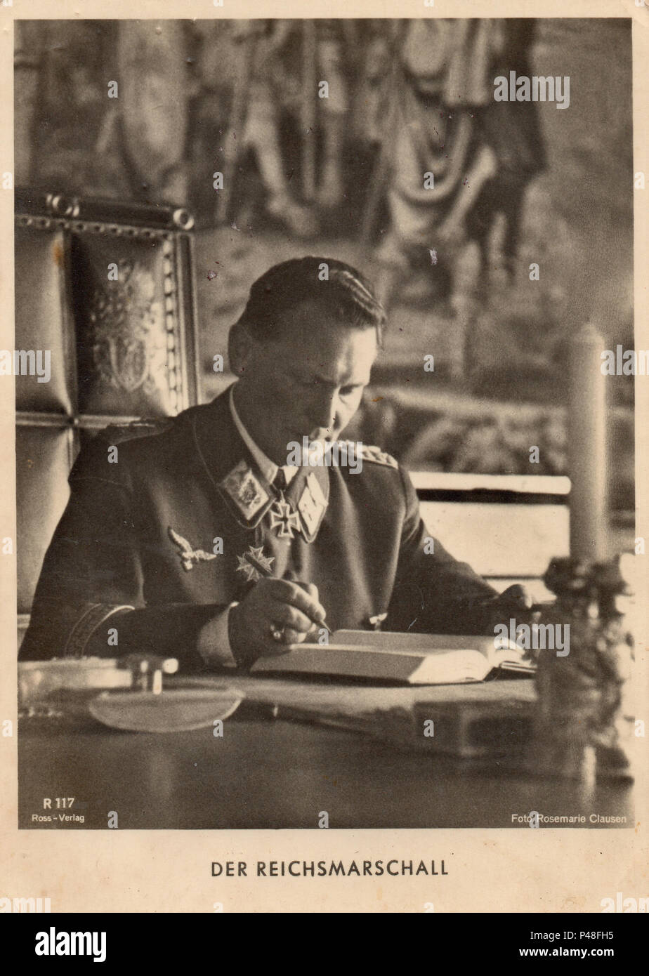 Carte postale photo de Herman Goering Banque D'Images