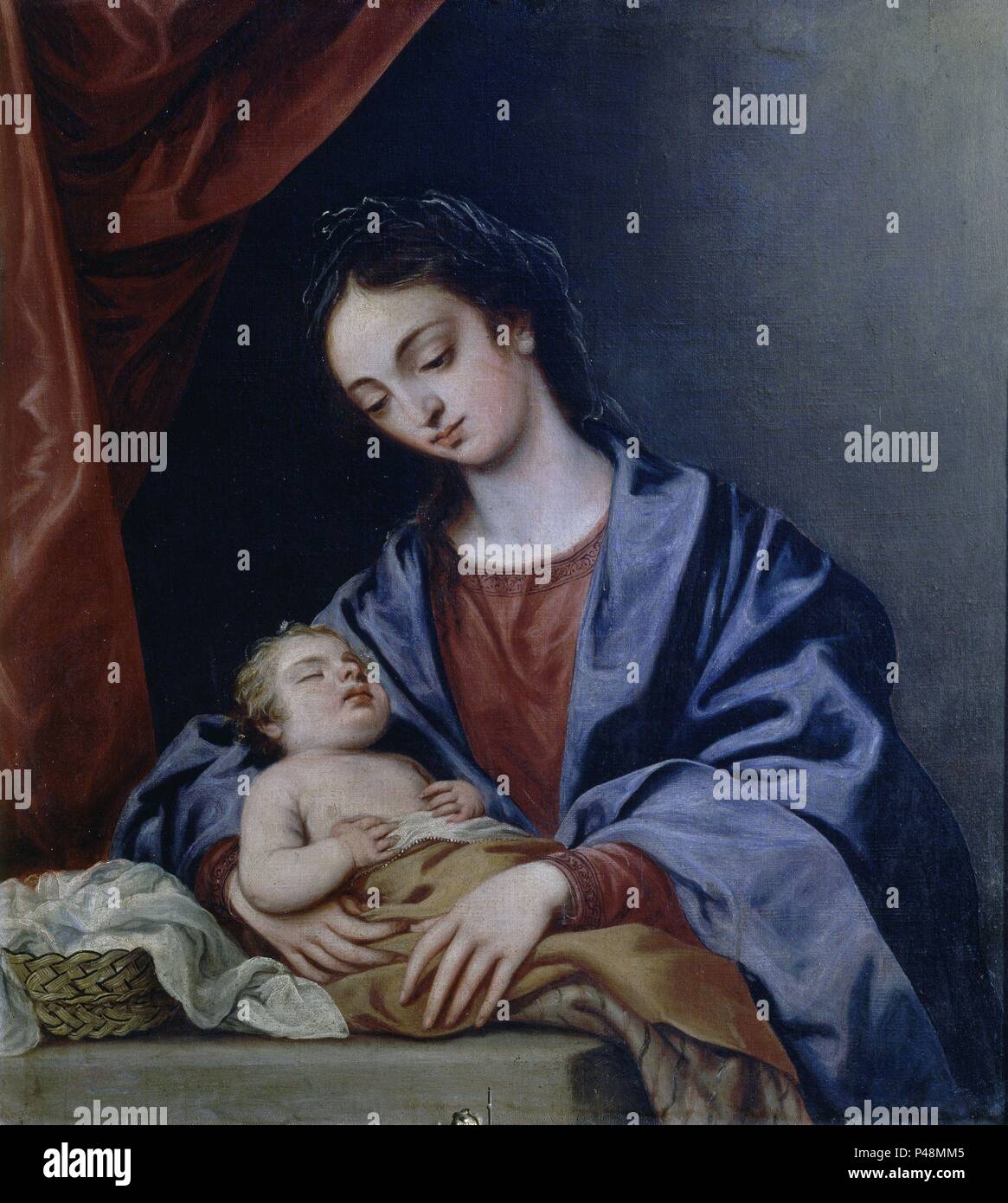 MARIA VIRGEN CON EL NIÑO - siglo XVII - BARROCO ESPAÑOL. Auteur : Alonso Cano (1601-1667) (école). Emplacement : CATEDRAL-CAPILLA REAL-intérieur, Granada, Espagne. Banque D'Images