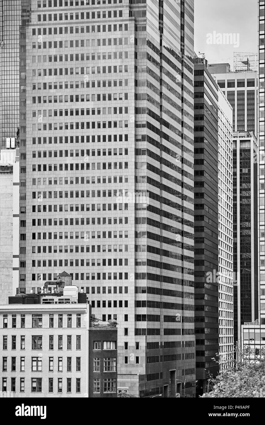 Photo noir et blanc de la ville de New York l'architecture moderne, USA. Banque D'Images