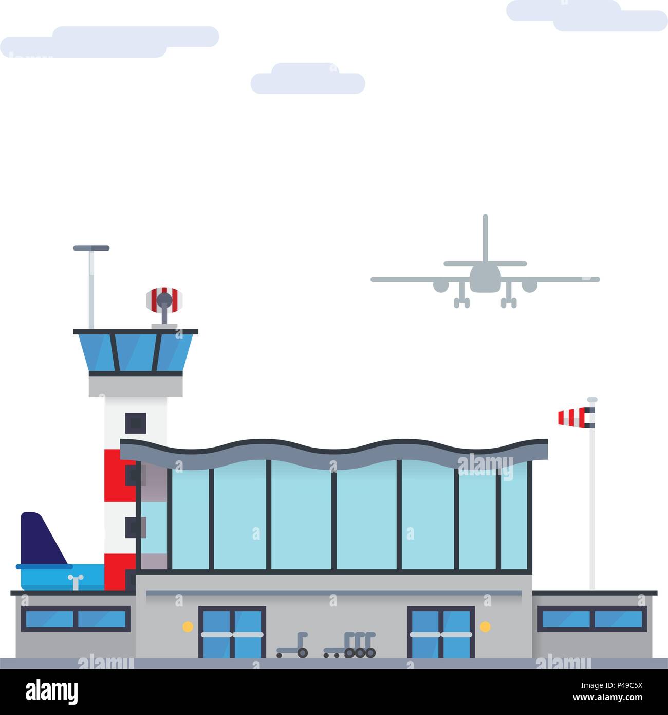 Icône vecteur isolé des bâtiments de l'aéroport moderne Illustration de Vecteur