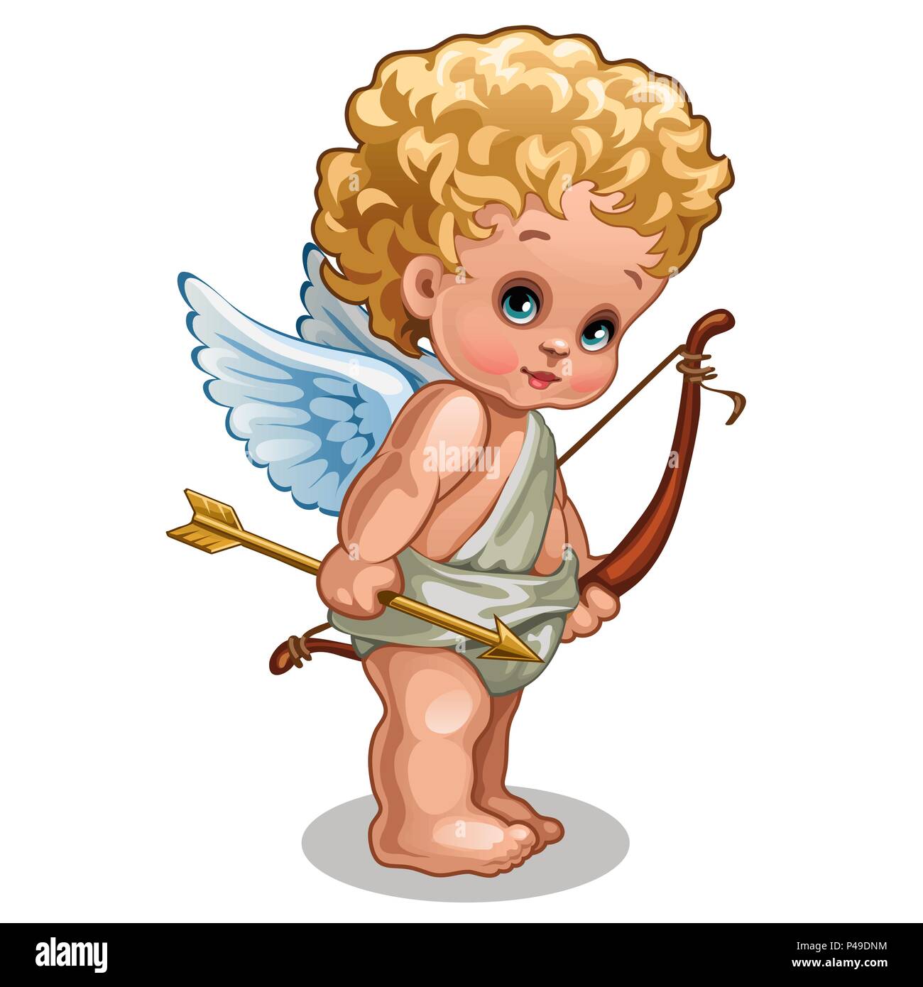 Un Petit Bebe Ange De L Amour Isole Sur Fond Blanc Cartoon Vector Illustration Close Up Image Vectorielle Stock Alamy
