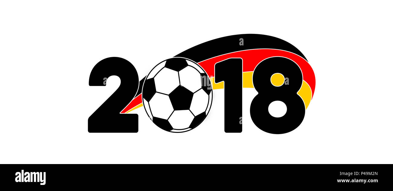 2018 Football bannière avec drapeau de l'Allemagne et la balle Banque D'Images