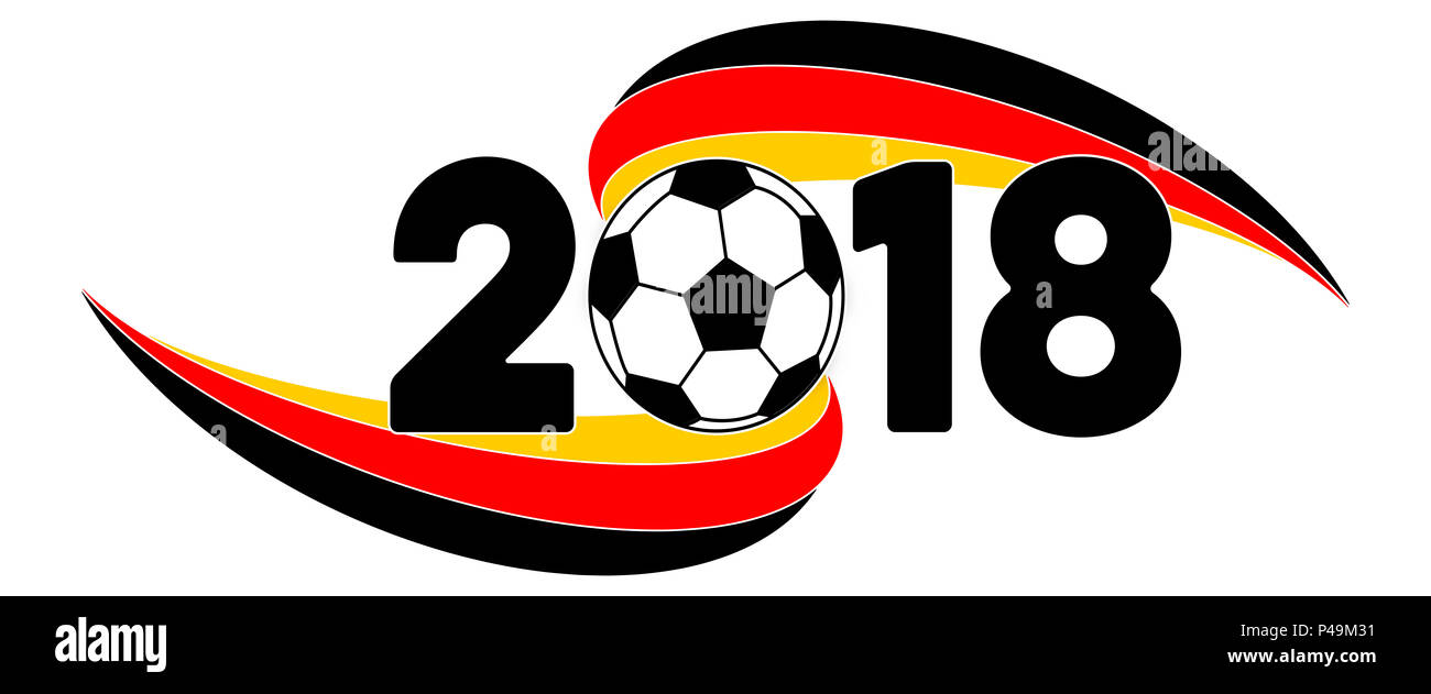 2018 Football bannière avec drapeau Allemagne Banque D'Images