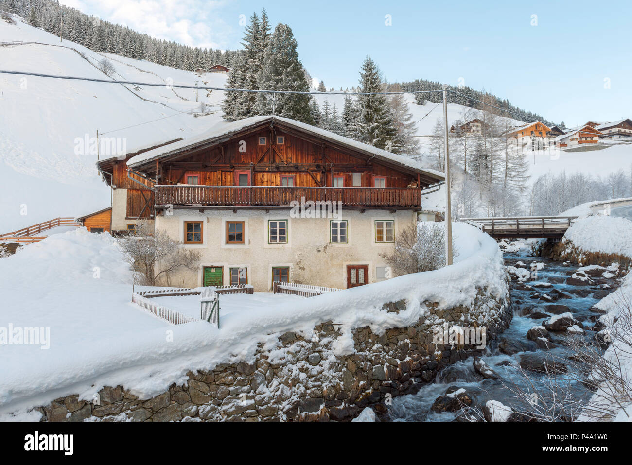 Maison typique d'Valdurna l'Europe, Italie, Trentin-Haut-Adige, vallée de Sarentino, Valdurna Banque D'Images
