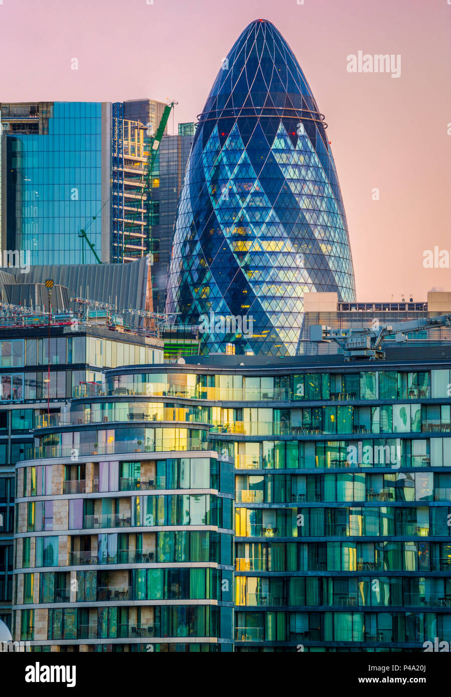 Le Gherkin. Londres, Royaume-Uni. Banque D'Images