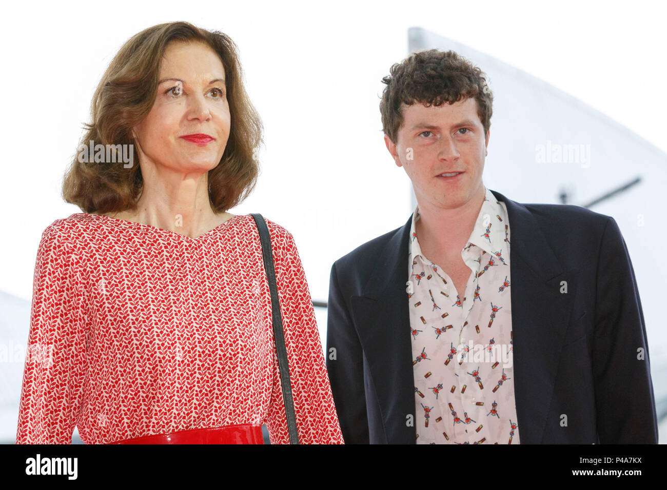 (L à R) La réalisatrice française Anne Fontaine et comédien Finnegan Oldfield assister à la cérémonie d'ouverture du Festival du Film français au Japon 2018 à Yokohama Minato Mirai Hall le 21 juin 2018, Yokohama, Japon. Cette année, 15 films seront projetés pendant le festival du 21 juin au 24 septembre. Credit : Rodrigo Reyes Marin/AFLO/Alamy Live News Banque D'Images