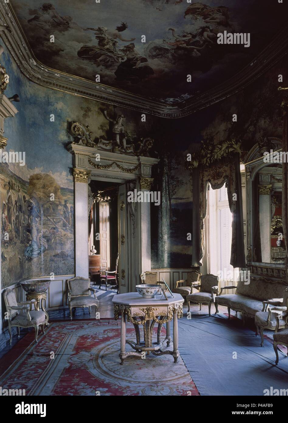 SALA DE VISITAS. Lieu : Musée CERRALBO, MADRID, ESPAGNE. Banque D'Images