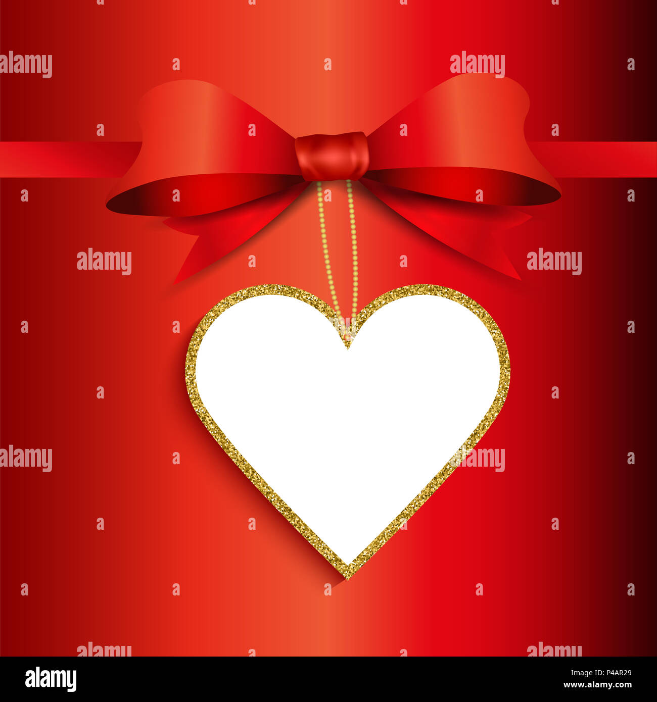 Cadeaux Saint-valentin avec fond transparent en forme de coeur label Banque D'Images