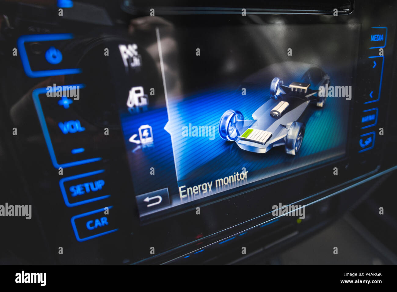Moniteur d'énergie voiture hybride Banque D'Images