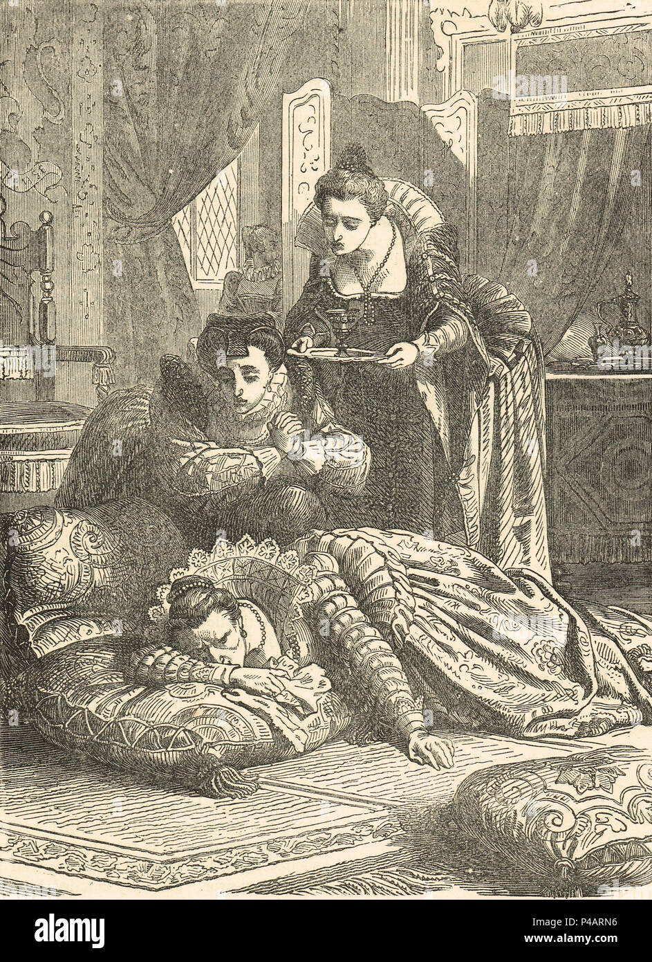 La mort de la Reine Elizabeth I, 24 mars 1603, Richmond Palace, Londres, Angleterre Banque D'Images