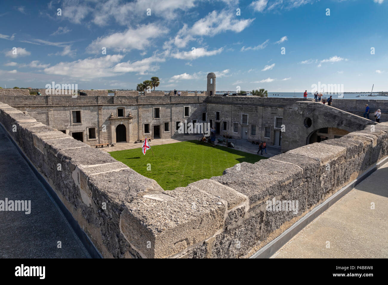 Saint Augustine, Floride - Castillo de San Marcos National Monument. L'Espagnol a construit le fort à la fin du xviie siècle. Il a par la suite occupé par Colo. Banque D'Images
