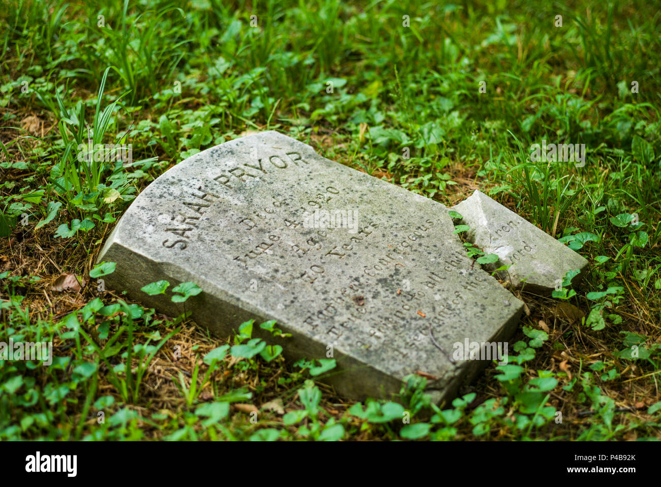 États-unis, District de Columbia, Washington, l'Union des femmes, l'ancien cimetière de bande abandonné cimetière des femmes noires et pauvres, pierres tombales Banque D'Images