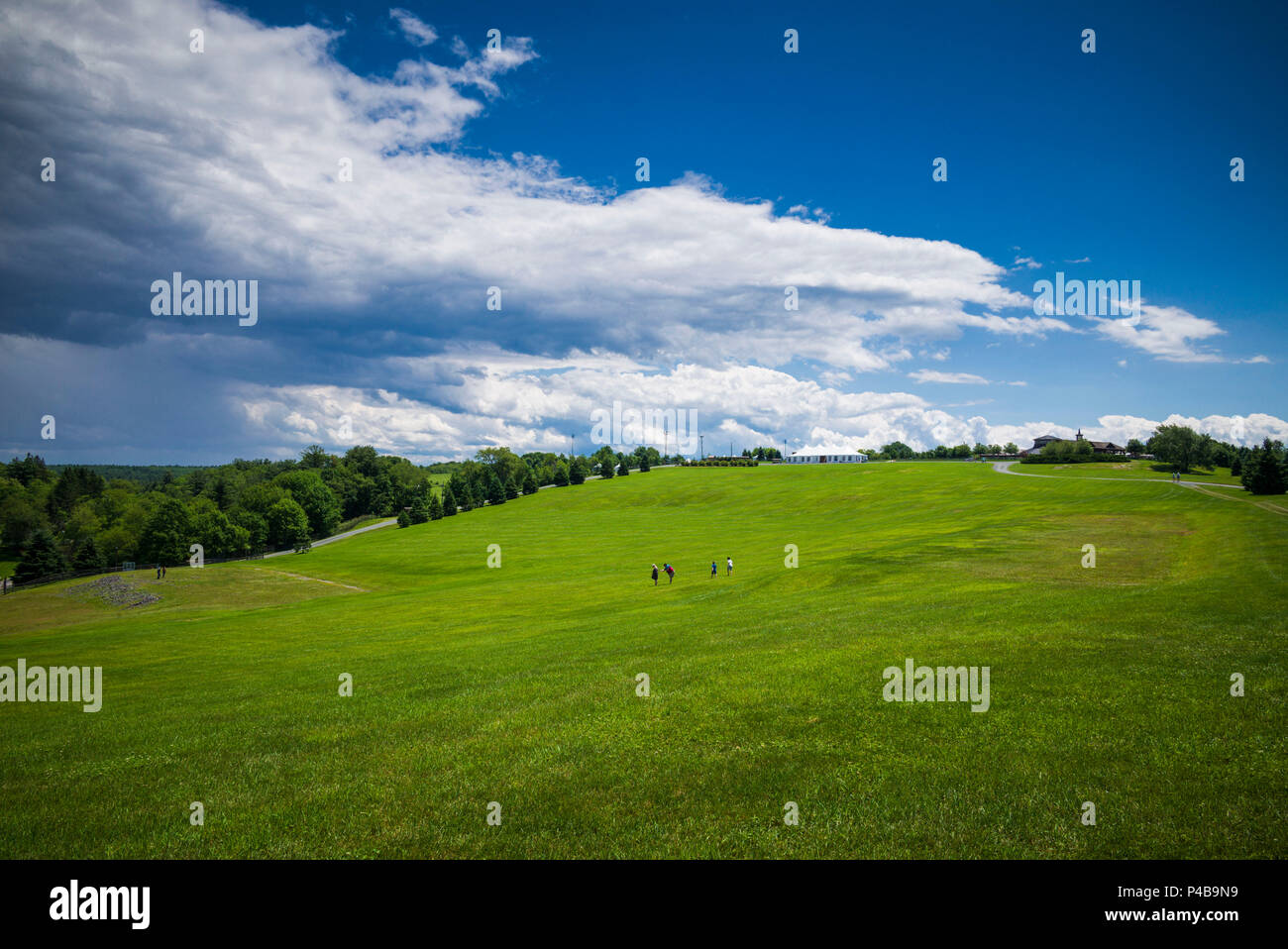 USA, New York, montagnes Catskill, Bethel, site de la Festival de Woodstock Festival 1969, domaine à l'ancienne ferme Yasgur Max Banque D'Images
