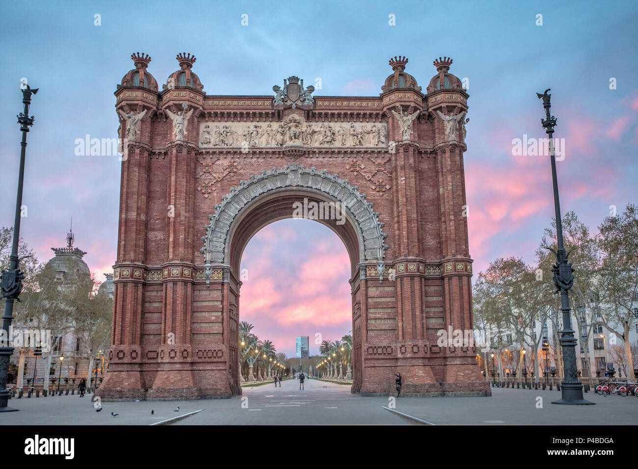 Arc de Triomf, arche, la ville de Barcelone, Espagne Banque D'Images