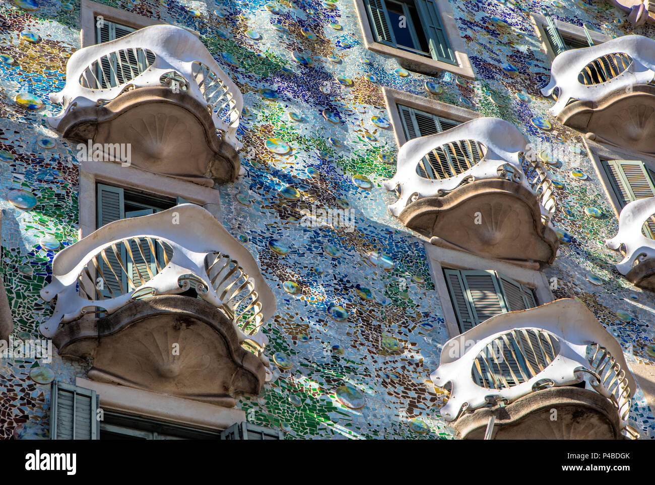 La ville de Barcelone, Casa Batllo (maison Batllo), architecte Gaudi, Espagne Banque D'Images