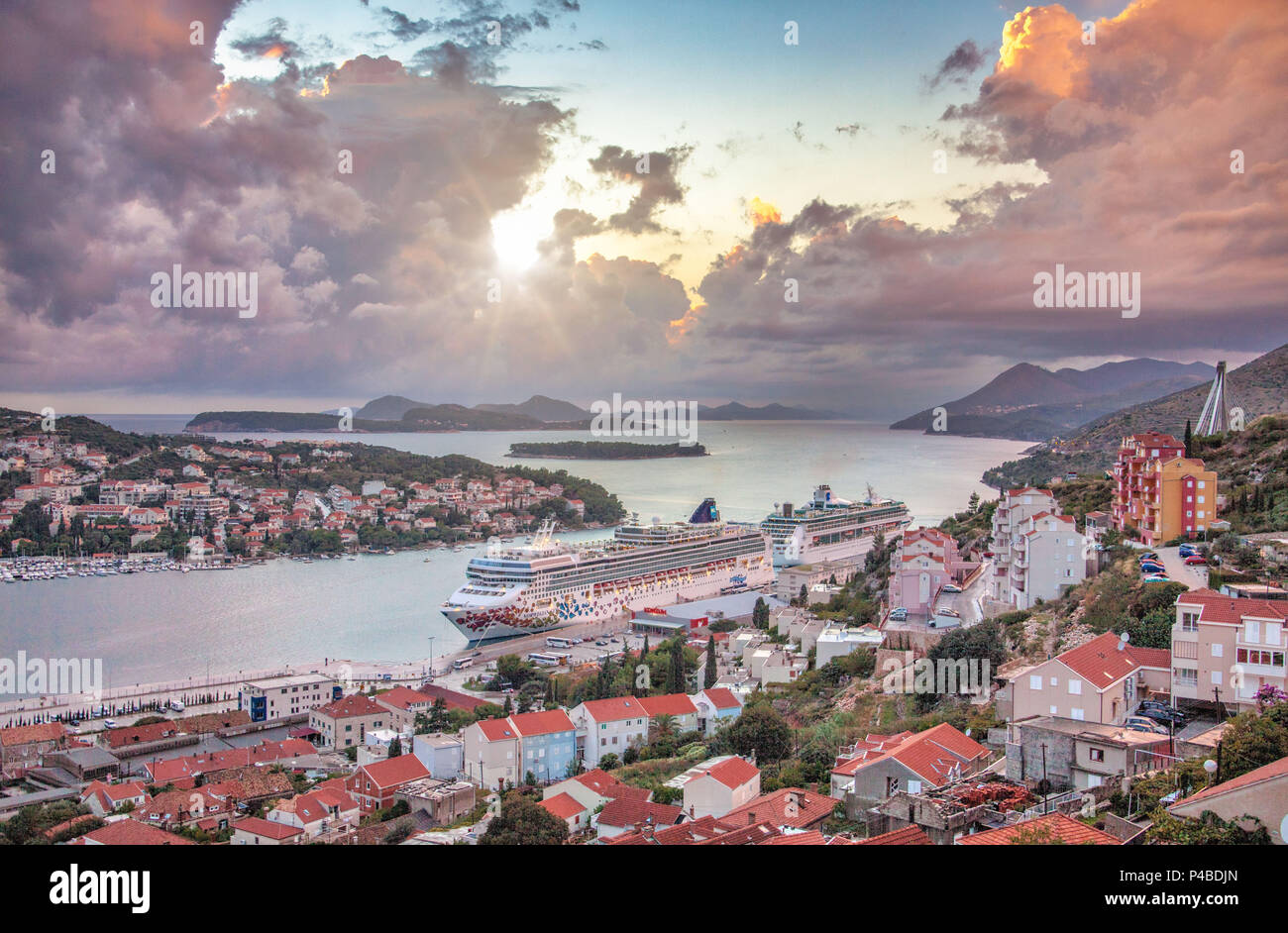 La Croatie, Dubrovnik, ville du district de Babin Kuk Banque D'Images