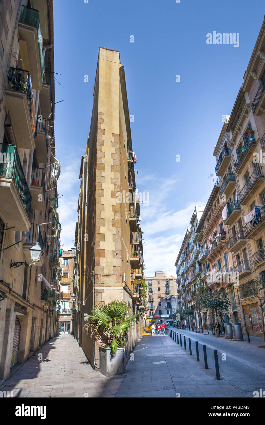 L'Espagne, la ville de Barcelone, Ciutat Vella, el rabal, street Banque D'Images
