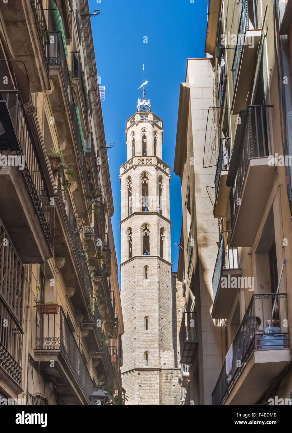 L'Espagne, la ville de Barcelone, Ciutat Vella, el rabal, l'église Santa Maria del Mar Banque D'Images